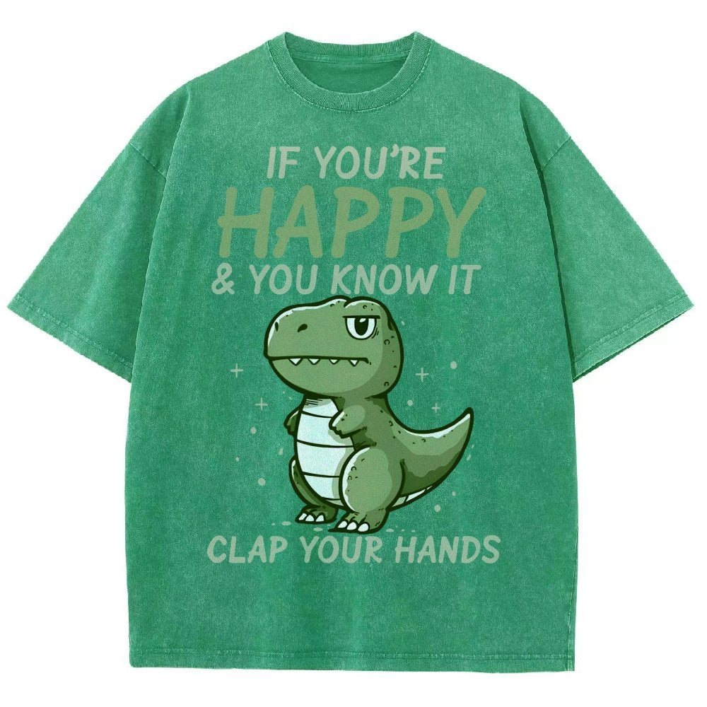 If you are happy clap your... Vintage Distressed T-shirt