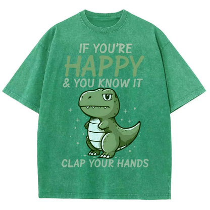 If you are happy clap your... Vintage Distressed T-shirt