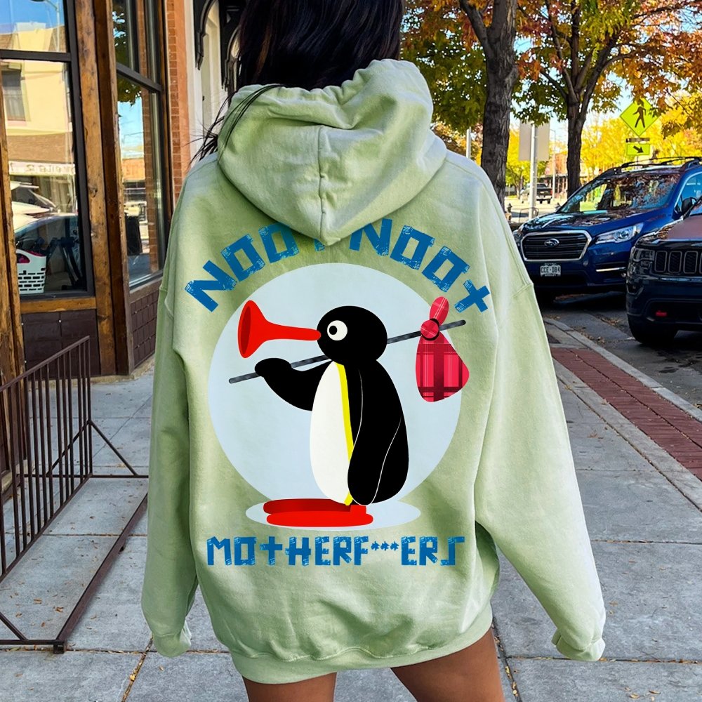 NOOT NOOT MOTHERF***ERS Printed Back Unisex Cotton Hoodie