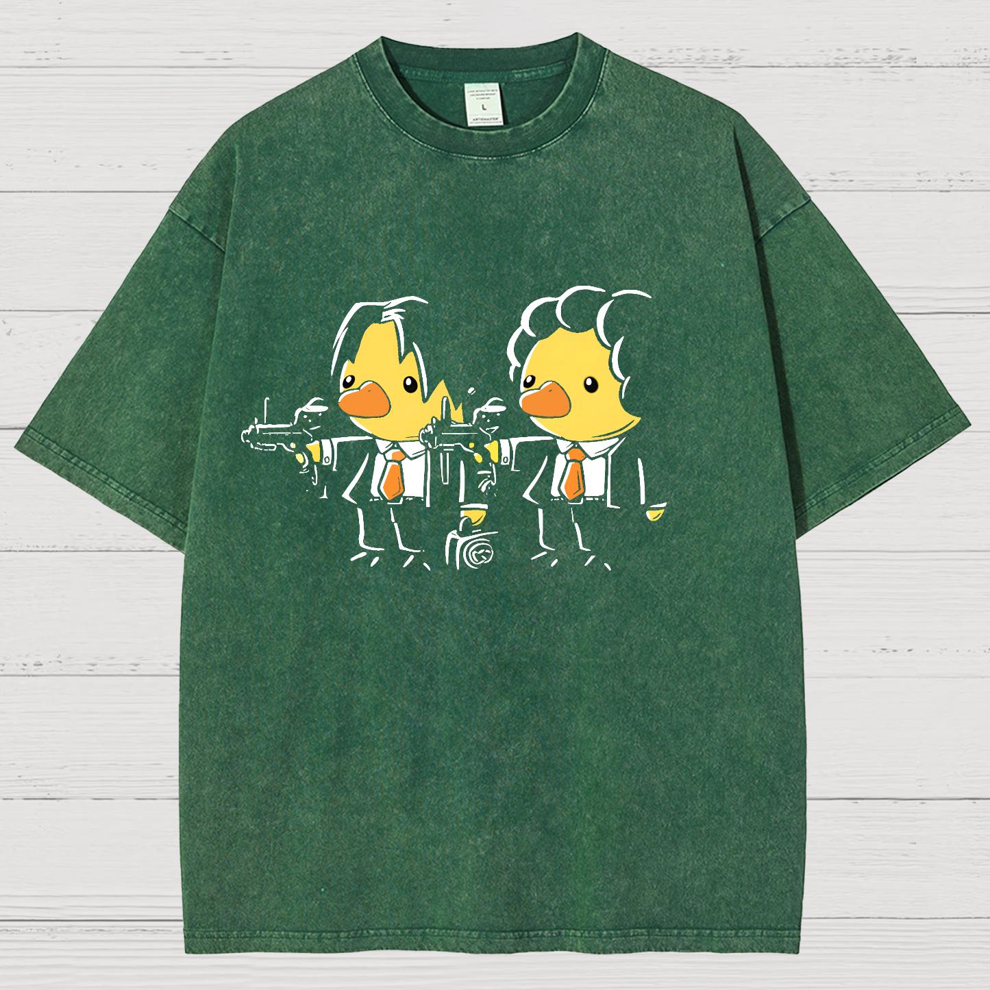 Duck Fiction Geeky Vintage Distressed T-shirt