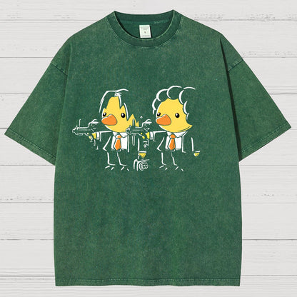 Duck Fiction Geeky Vintage Distressed T-shirt