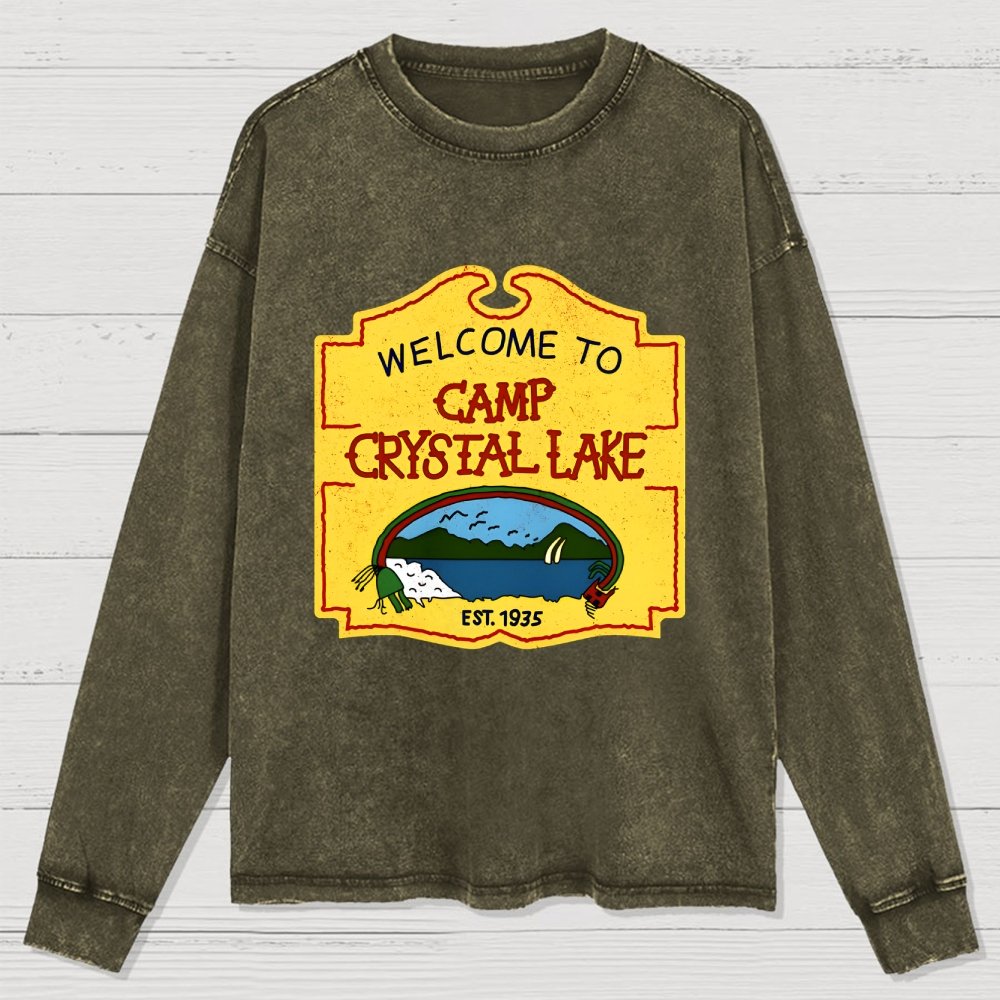 Welcome To Mystic Lake Washed Long Sleeve Tee