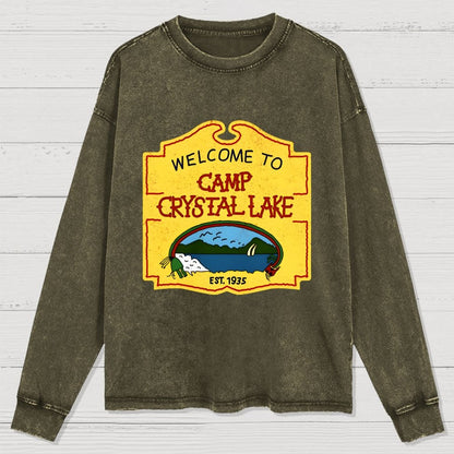Welcome To Mystic Lake Washed Long Sleeve Tee