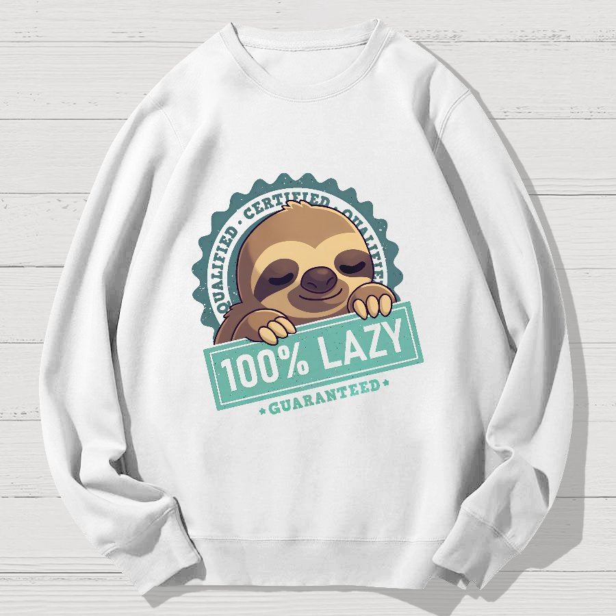 100% Lazy Sloth Geek Cotton Sweatshirt