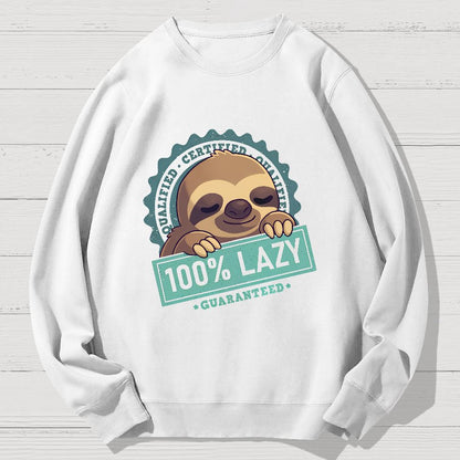 100% Lazy Sloth Geek Cotton Sweatshirt