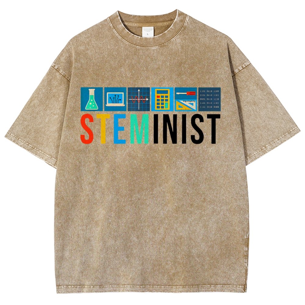 Steminist Science Technology Engineering Math STEM Vintage Distressed T-shirt