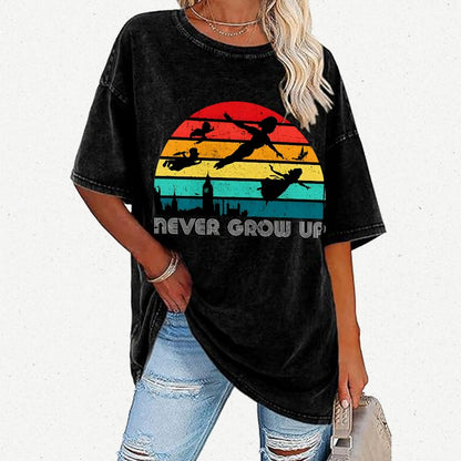 Never Grow Up Vintage Distressed T-shirt