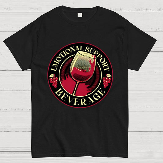 Emotional Support Beverage Wine Geek T-Shirt