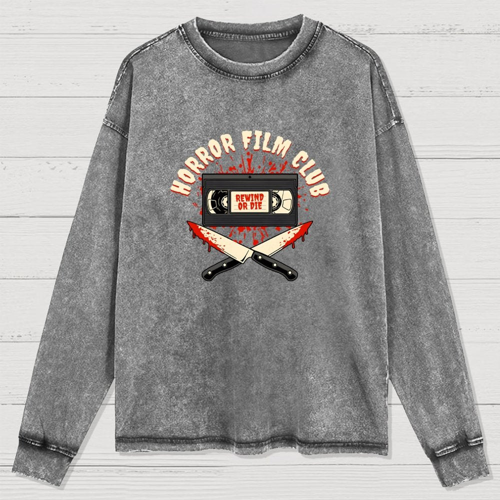Horror Film Club Washed Long Sleeve Tee
