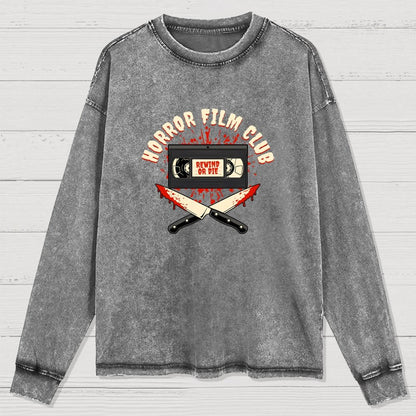Horror Film Club Washed Long Sleeve Tee