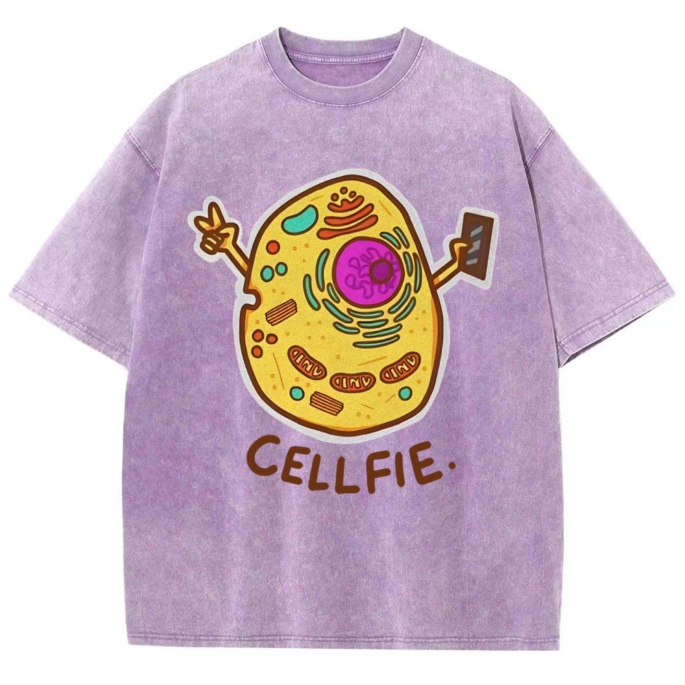 Biology pun Cell-Fie Vintage Distressed T-shirt