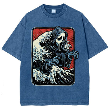 Ghost Wave Vintage Distressed T-shirt