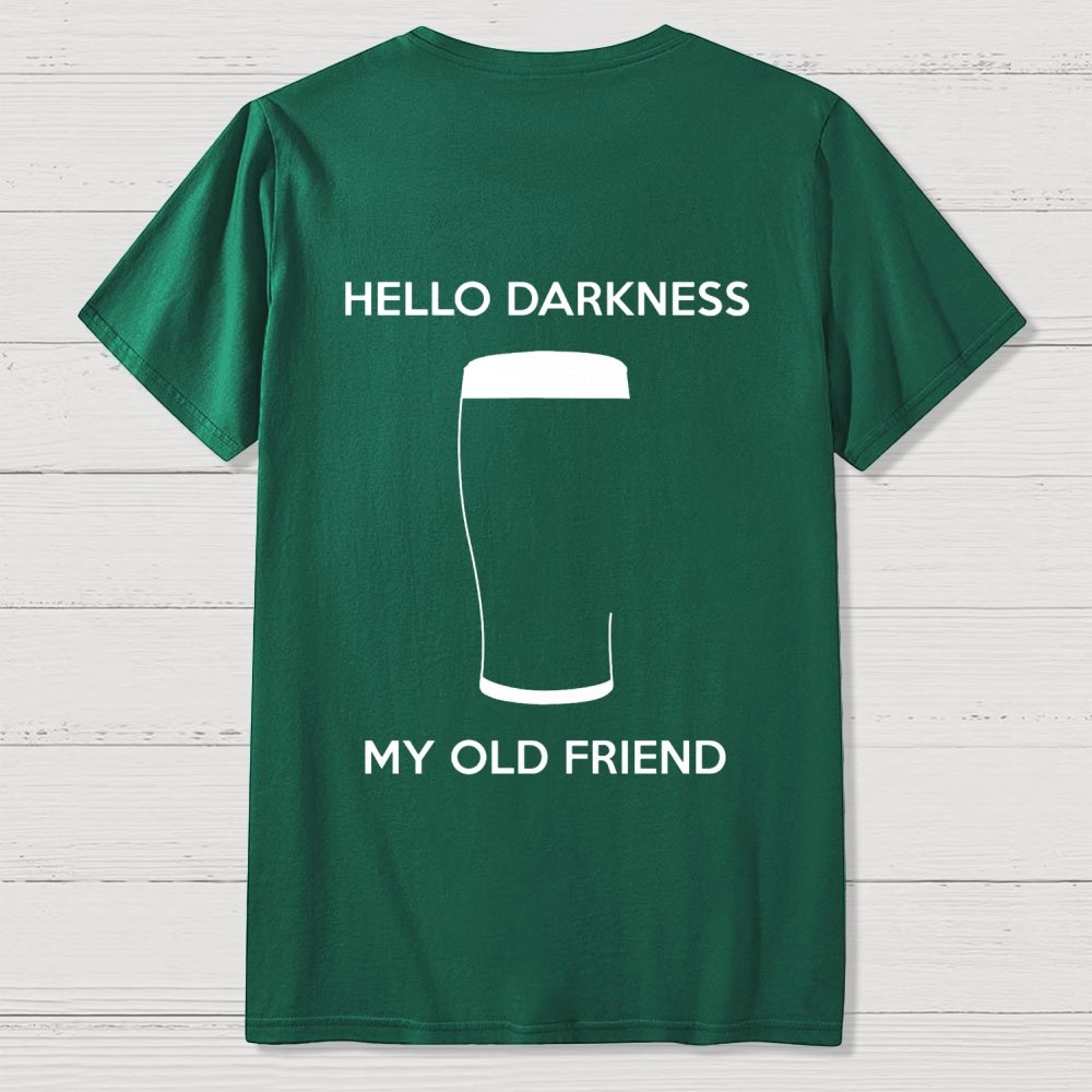 Hello Darkness My Old Friend Nerdy Graphic  Back Printing Geek T-Shirt