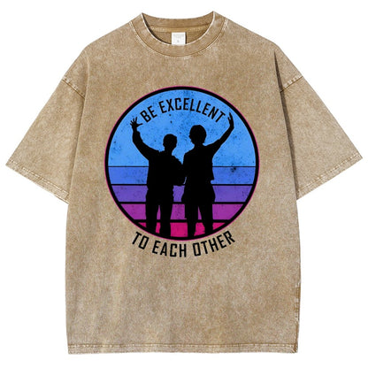 Be Excellent To Each Other 80s Vintage Distressed T-shirt