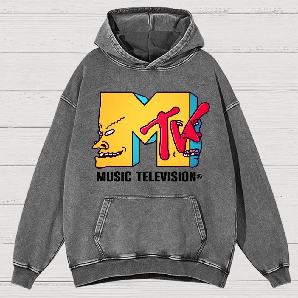 Music Television Vintage Distressed Hoodie