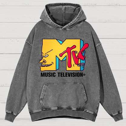 Music Television Vintage Distressed Hoodie
