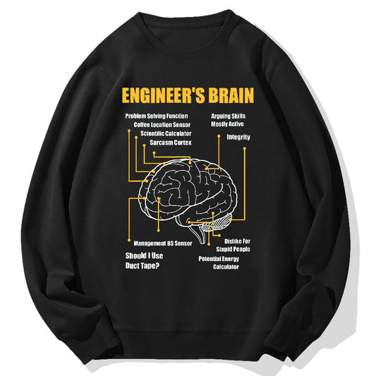 Engineers Brain Funny Sarcastic Engineering Geek Cotton Sweatshirt