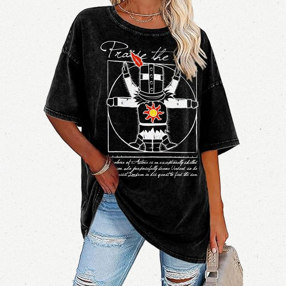 Vitruvian Praise Vintage Distressed T-shirt