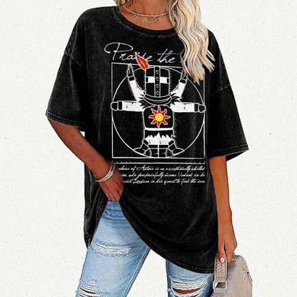 Vitruvian Praise Vintage Distressed T-shirt