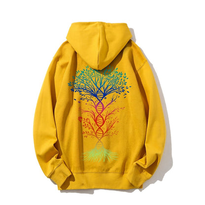 DNA Tree Of Life Science Printed Back Unisex Cotton Hoodie