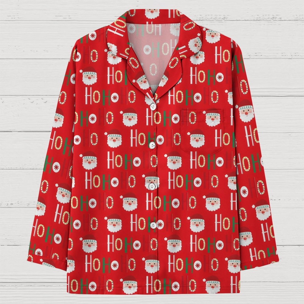 Unisex Christmas Print Geek Long Sleeve Pajama Set