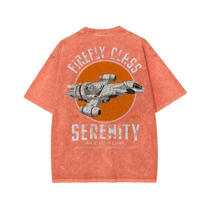 Retro Smugglers Front And Back Printing Washed T-shirt