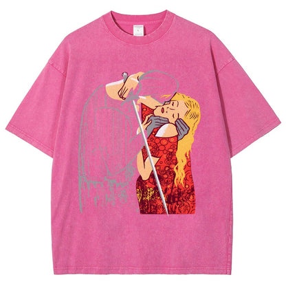 Valentine's Day.The Dread Pirate's Kiss Vintage Distressed T-shirt