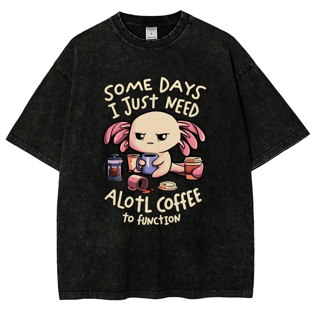 Alotl Coffee Vintage Distressed T-shirt