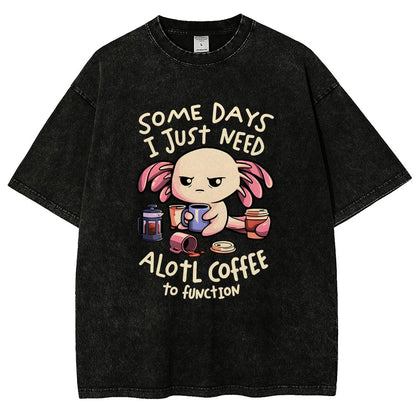 Alotl Coffee Vintage Distressed T-shirt