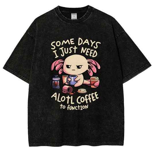 Alotl Coffee Vintage Distressed T-shirt