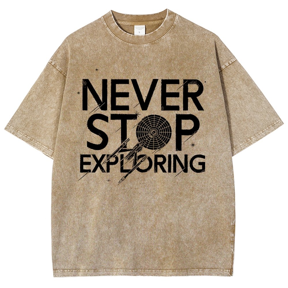 Never Stop Exploring Vintage Distressed T-shirt