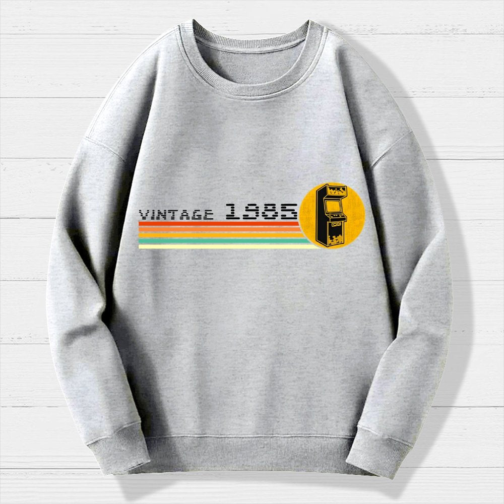 1985 Video Game Vintage Retro Arcade Classically Trained 80s Geek Cotton Sweatshirt