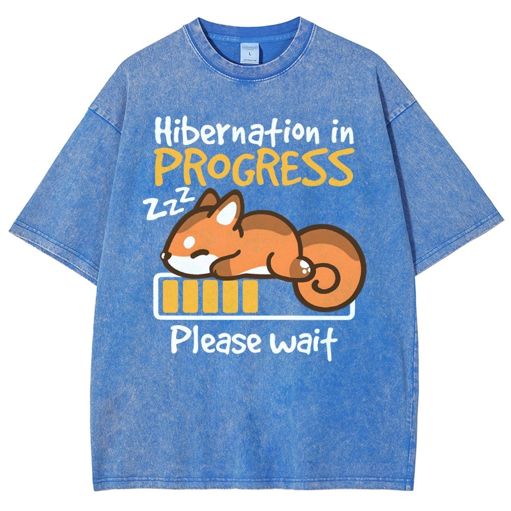 Hibernation In Progress Vintage Distressed T-shirt
