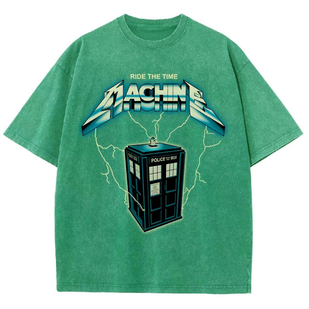 Ride the Time Machine Vintage Distressed T-shirt
