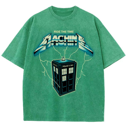 Ride the Time Machine Vintage Distressed T-shirt