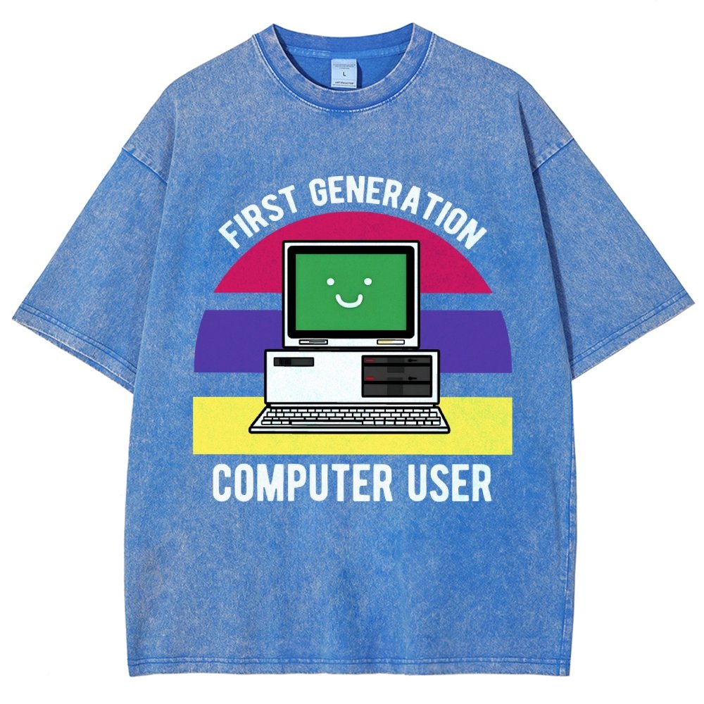 First Generation Computer User Vintage Distressed T-shirt