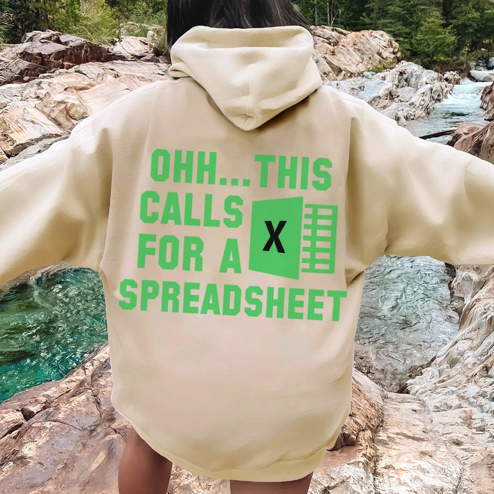 Ohh...This Calls For A Spreadsheet Printed Back Unisex Cotton Hoodie