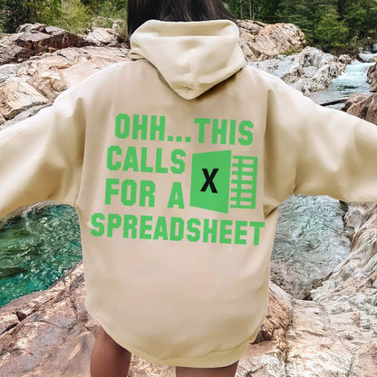 Ohh...This Calls For A Spreadsheet Printed Back Unisex Cotton Hoodie