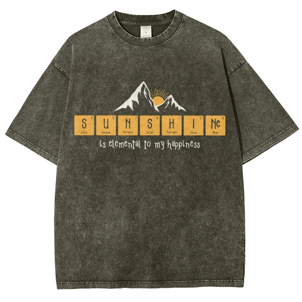Sunshine Equals Happiness Vintage Distressed T-shirt