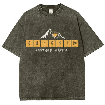 Sunshine Equals Happiness Vintage Distressed T-shirt