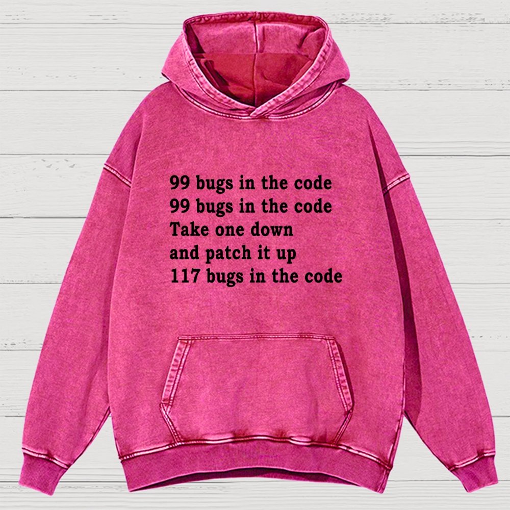 99 Bugs In The Code Vintage Distressed Hoodie