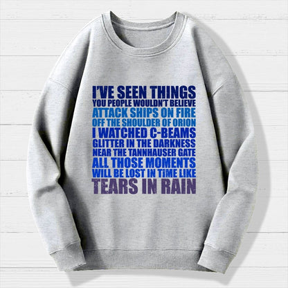 Tears In Rain Geek Cotton Sweatshirt