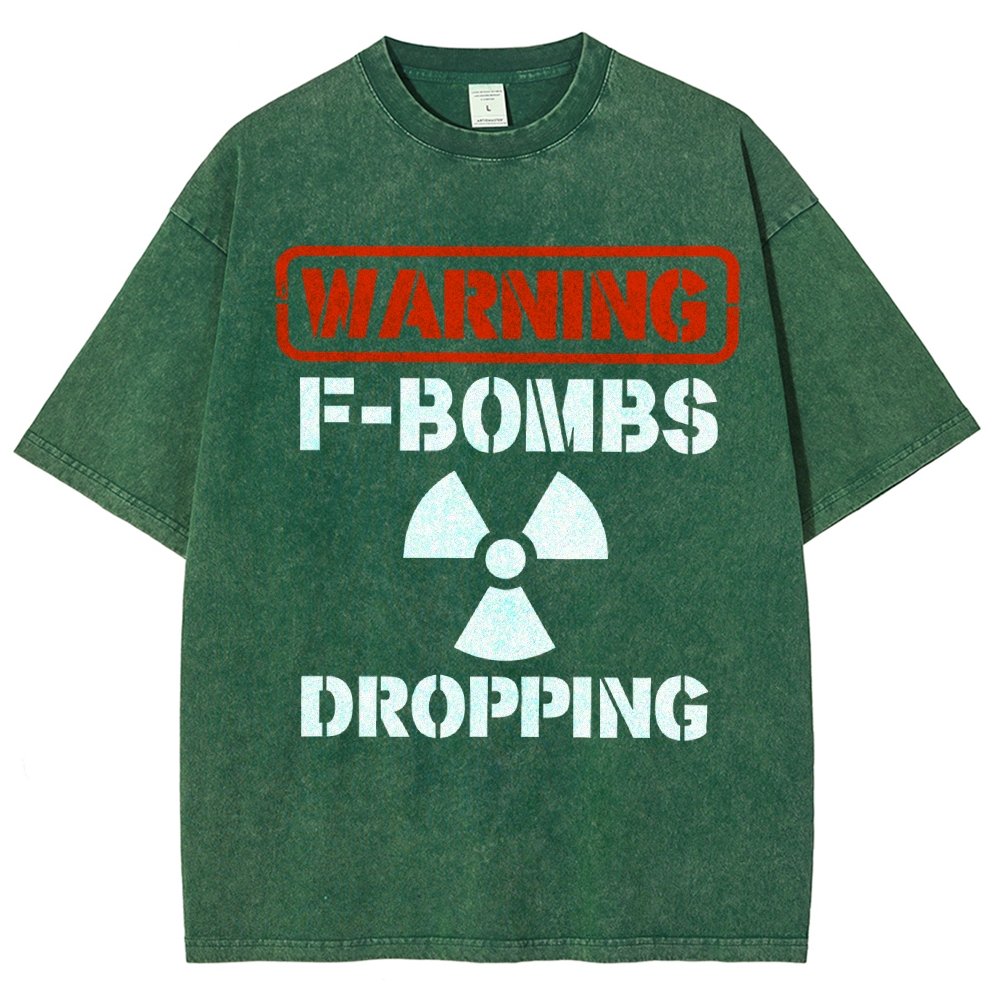 Warning F Bombs Dropping Vintage Distressed T-shirt