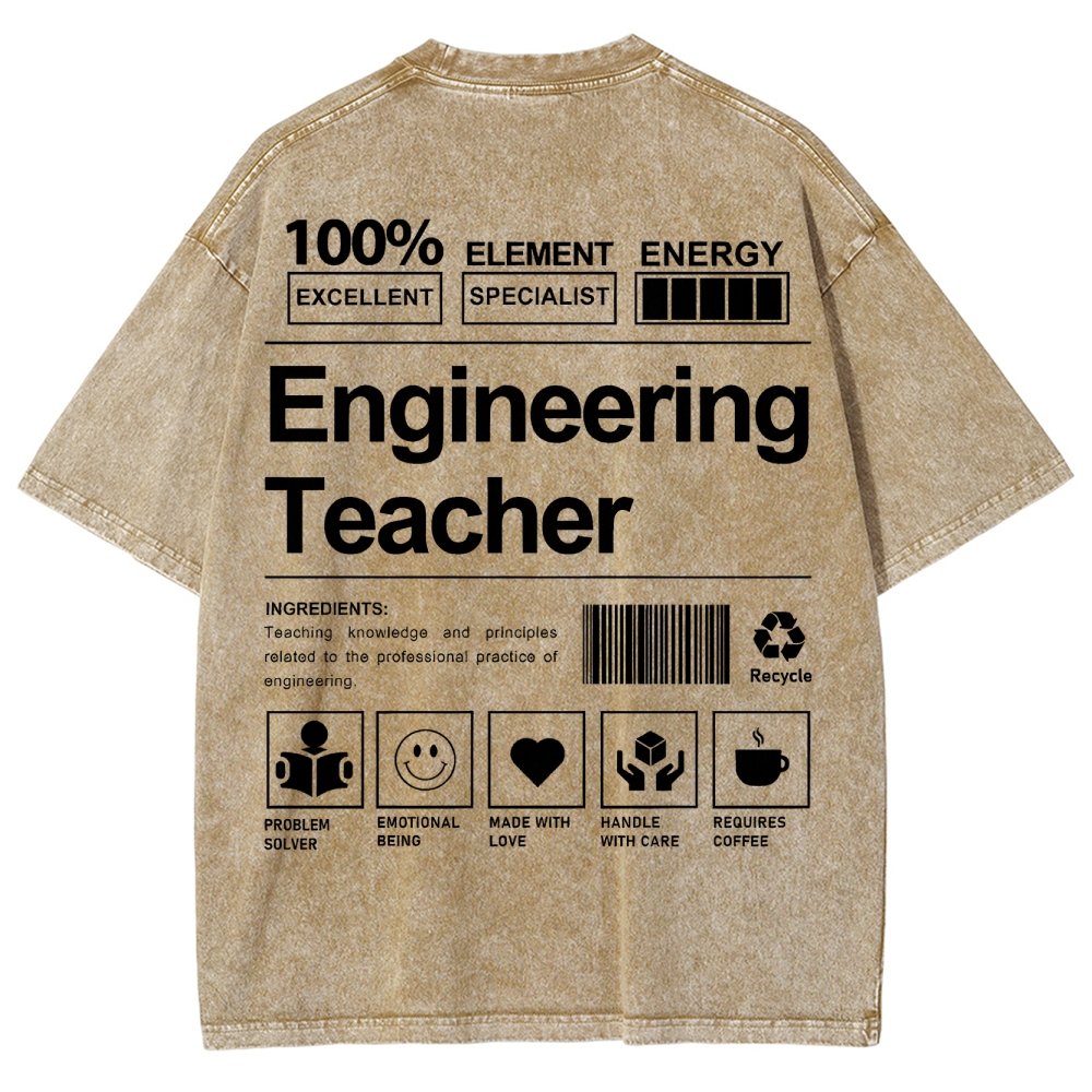 Engineering Teacher Unisex Washed T-Shirt
