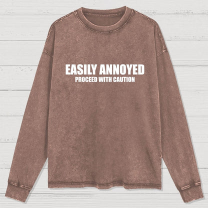 Easily Annoyed Washed Long Sleeve Tee