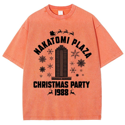 Nakatomi Christmas Party Vintage Distressed T-shirt
