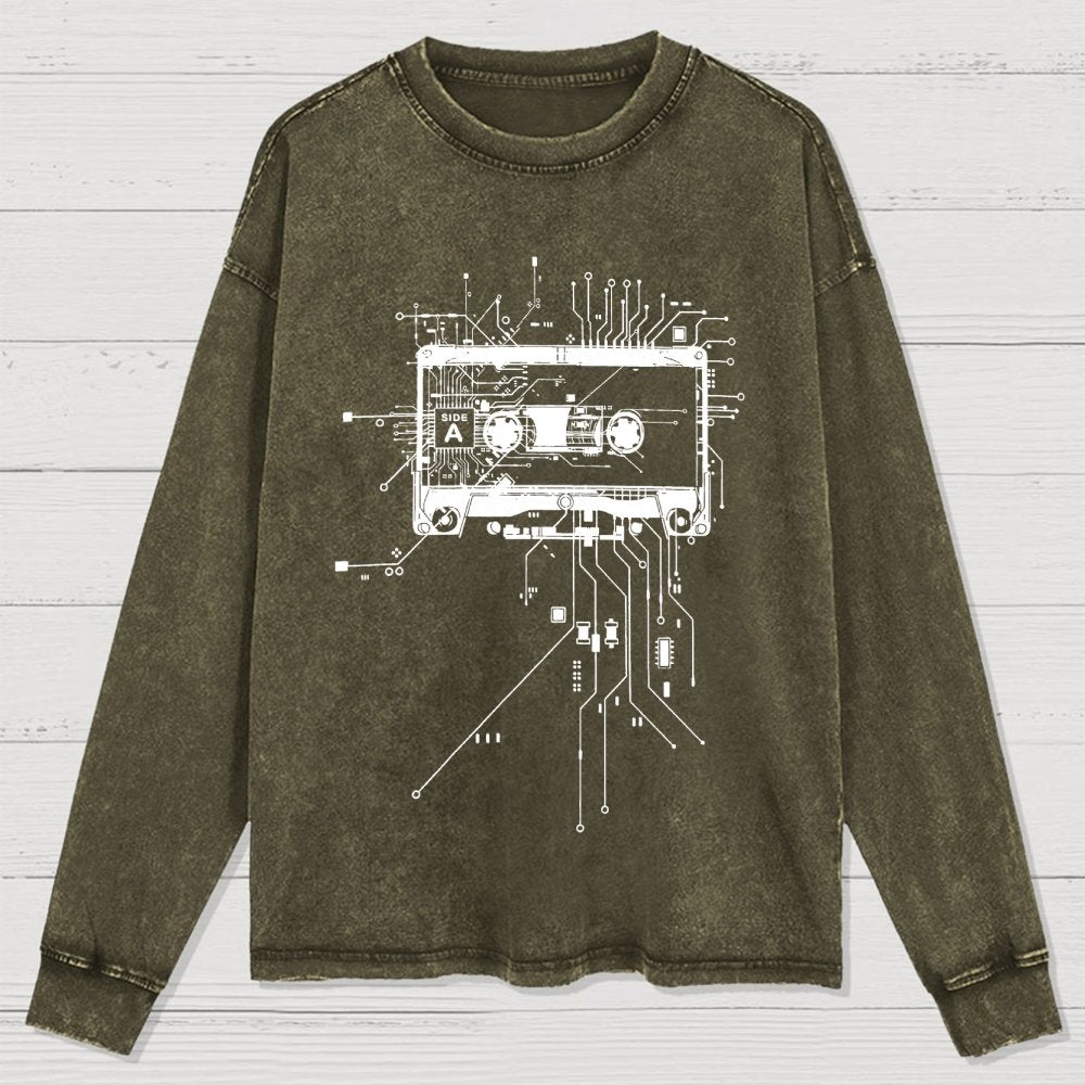 Cyber Tape Washed Long Sleeve Tee