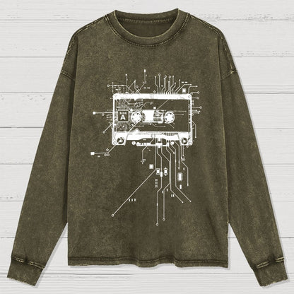 Cyber Tape Washed Long Sleeve Tee