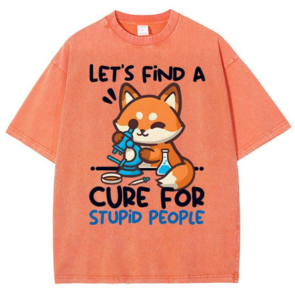 Fox Cure For Stupid People Vintage Distressed T-shirt