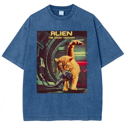 Mystery Cat Heavy Vintage Distressed T-shirt